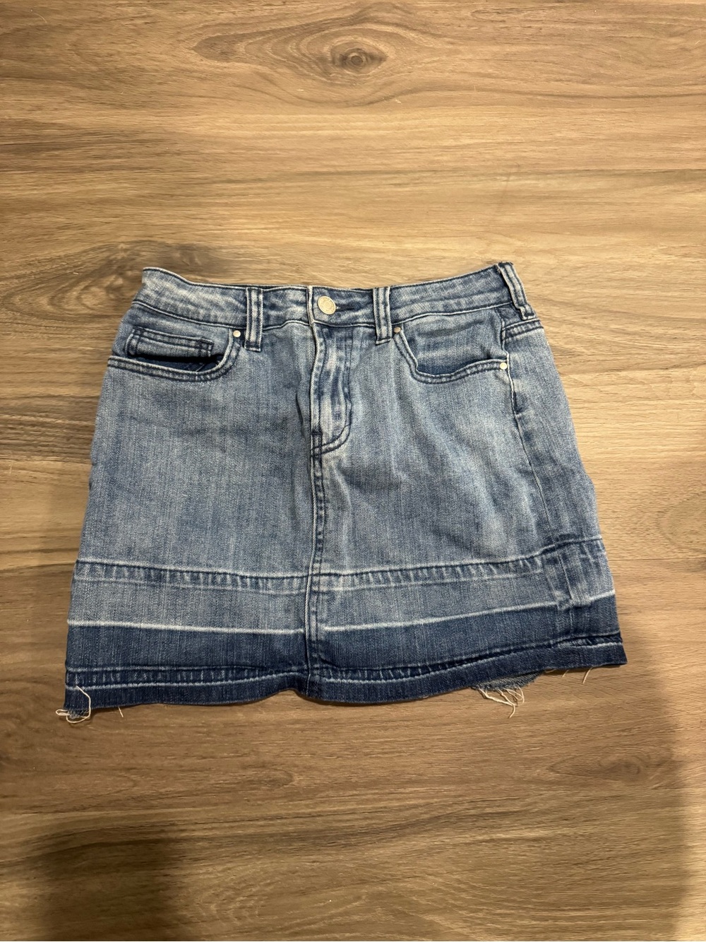 PacSun Two-Tone Light Blue Denim Mini Skirt
